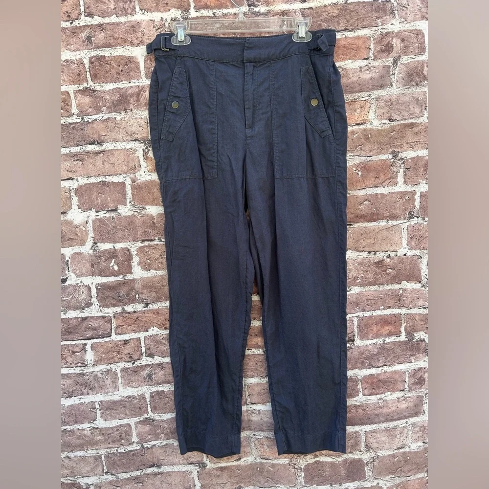 Athleta Voyager 100% Linen Pants 586941 Women's Blue Size 8